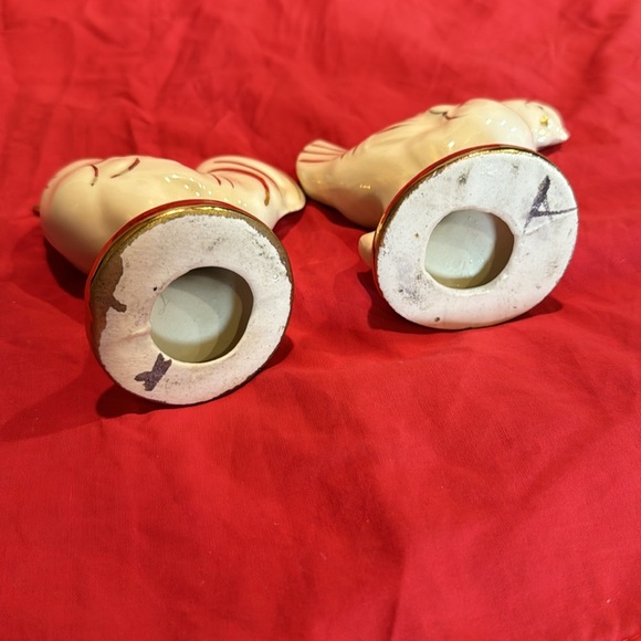 Vintage White and Gold Rooster and Hen set Figurines Chicken - Picture 7 of 7